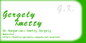 gergely kmetty business card